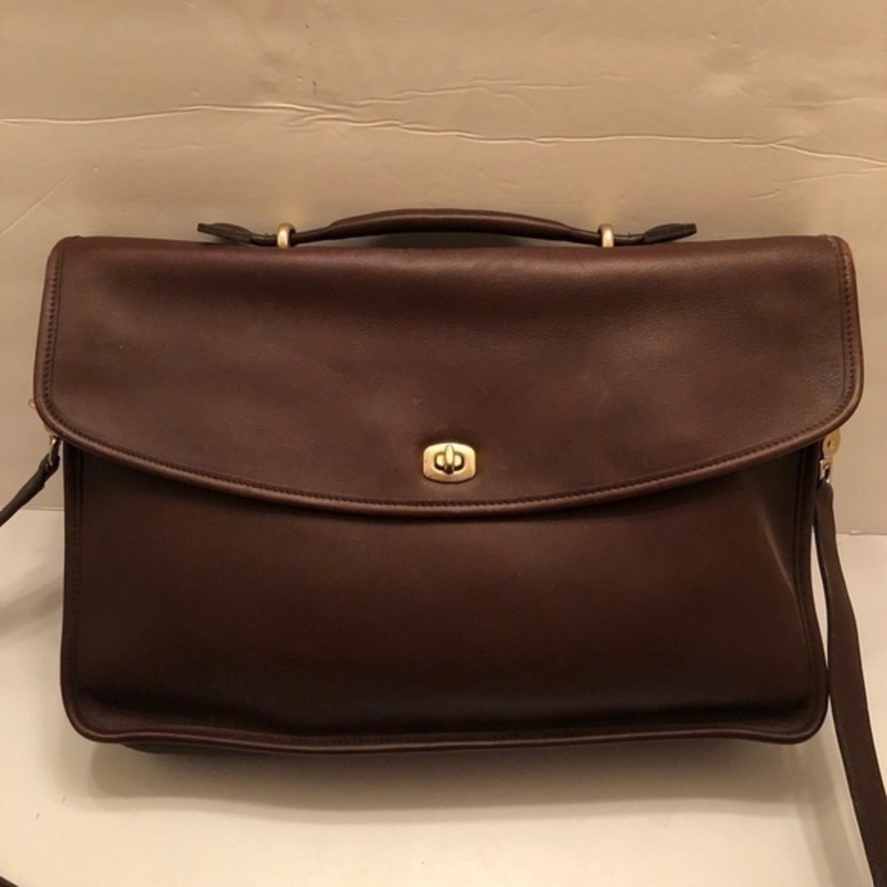 Coach vintage brown leather briefcase laptop bag - Picture 13 of 15